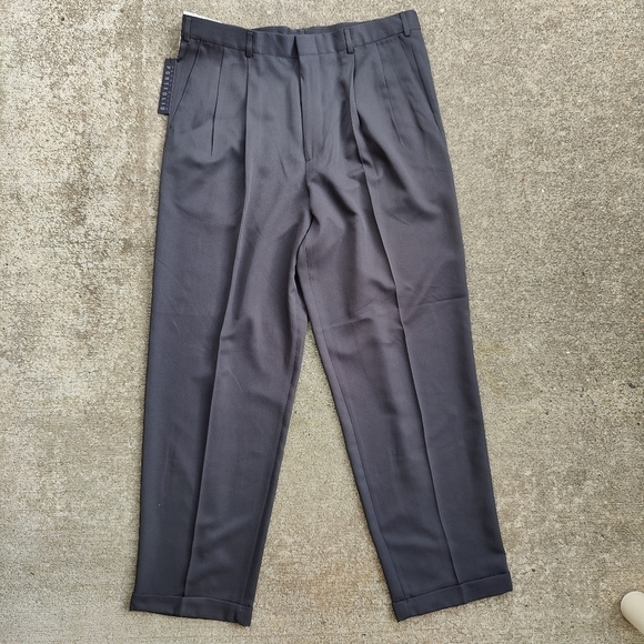Perry Ellis Portfolio Dark Lead Gray Dress Suit Pants Slacks Mens Size 36x32 NWT - Picture 1 of 7